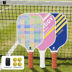 Pickleball Paddle Set, 2 x Paddles, 4 x Balls, Storage Bag.