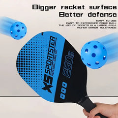 Pickleball Racket Set (2 Rackets + 4 Balls + 1 Bag)