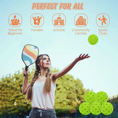 Pickleball Balls (5 Pack) – 40 Hole Durable Indoor & Outdoor Training Balls