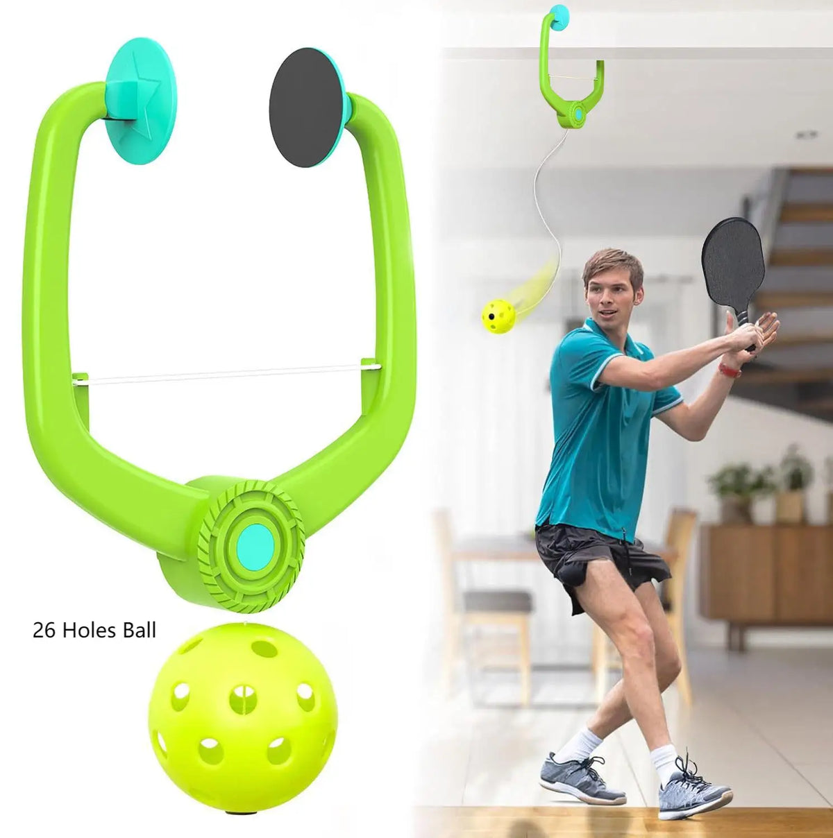 Pickleball Rebound Trainer – Solo Practice Tool with Adjustable Rope