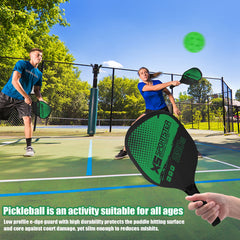 Pickleball Set of 2 Rackets & 4 Balls & Storage Bag.