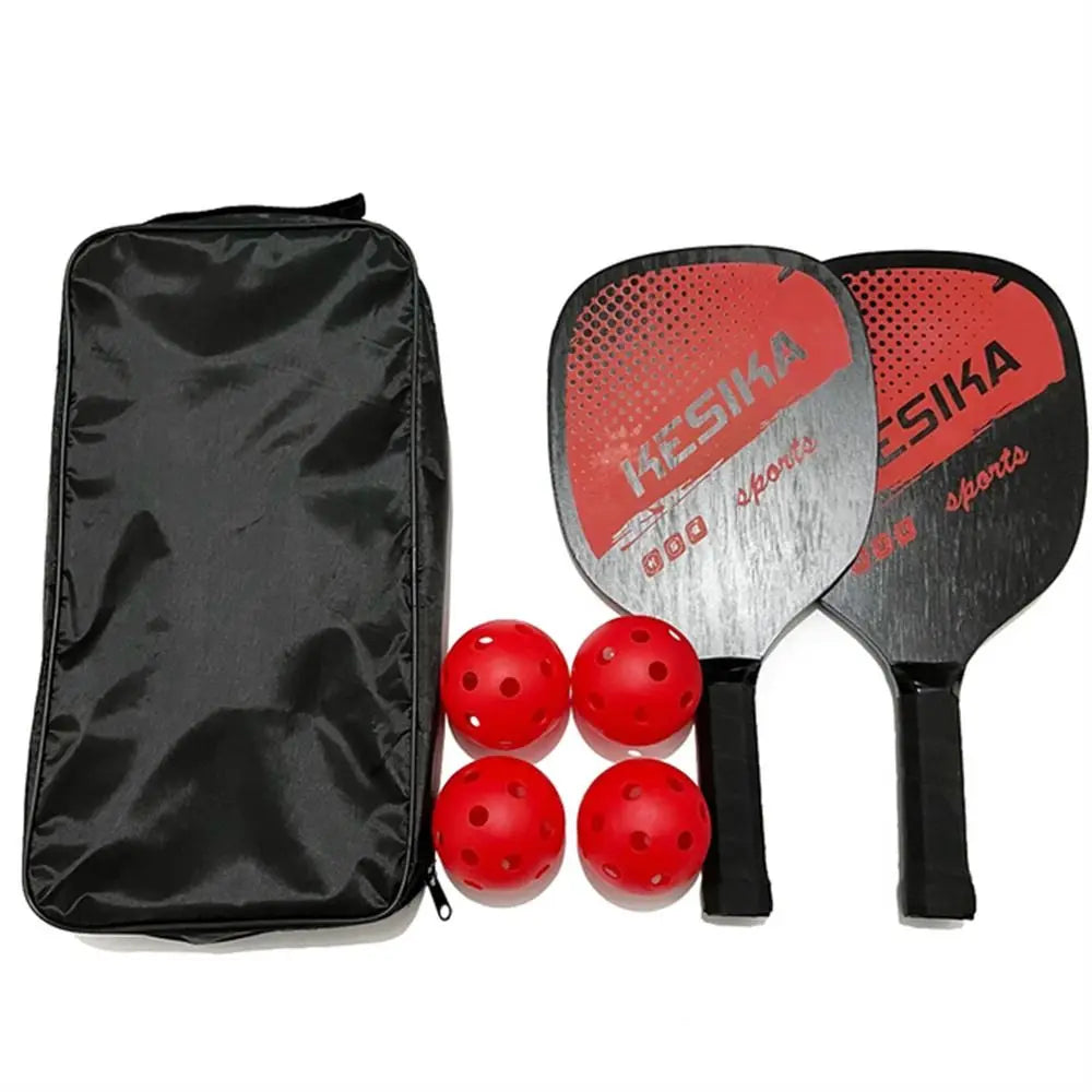 Wooden Pickleball Paddle Set with Balls