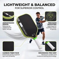 Carbon Fiber Pickleball Paddle – Lightweight Professional Racket with Textured Surface
