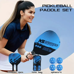 Pickleball Racket Set (2 Rackets + 4 Balls + 1 Bag)