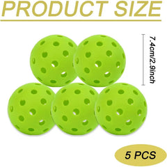 Pickleball Balls (5 Pack) – 40 Hole Durable Indoor & Outdoor Training Balls