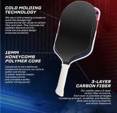 LABS Boomstk Pickleball Paddle – Elongated Design, 16mm Core, Pure Foam
