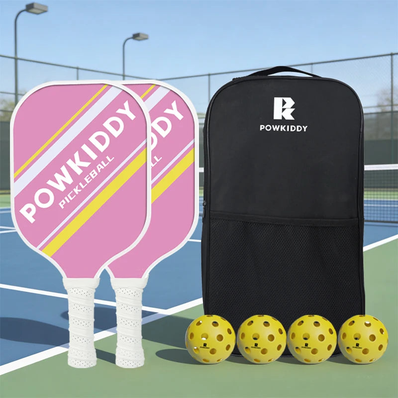 Pickleball Paddle Set, 2 x Paddles, 4 x Balls, Storage Bag.